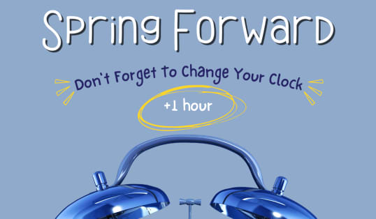 Blue White Spring Forward Daylight Saving Time Instagram Post