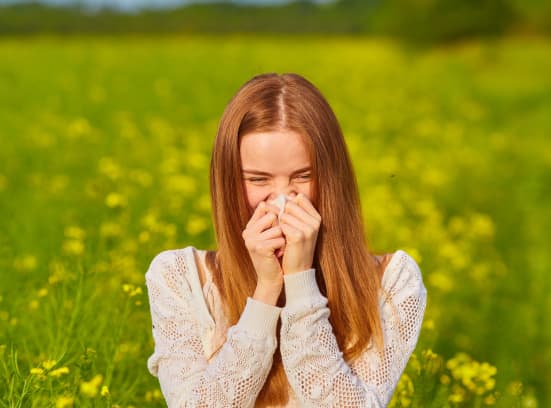 Girl with hay fever 
