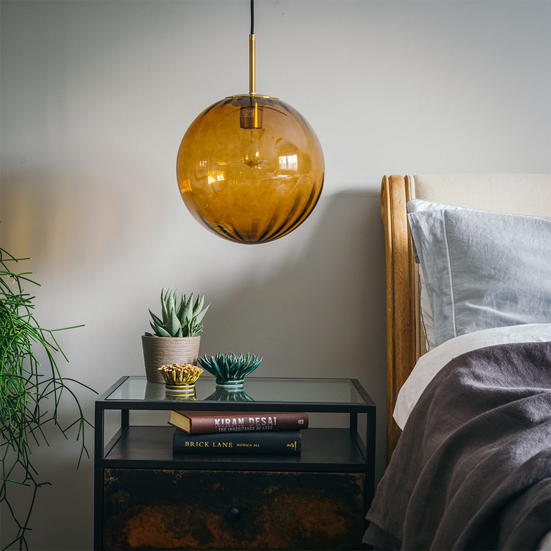 Atkin and Thyme Jule Pendant Light Amber and Gold 149
