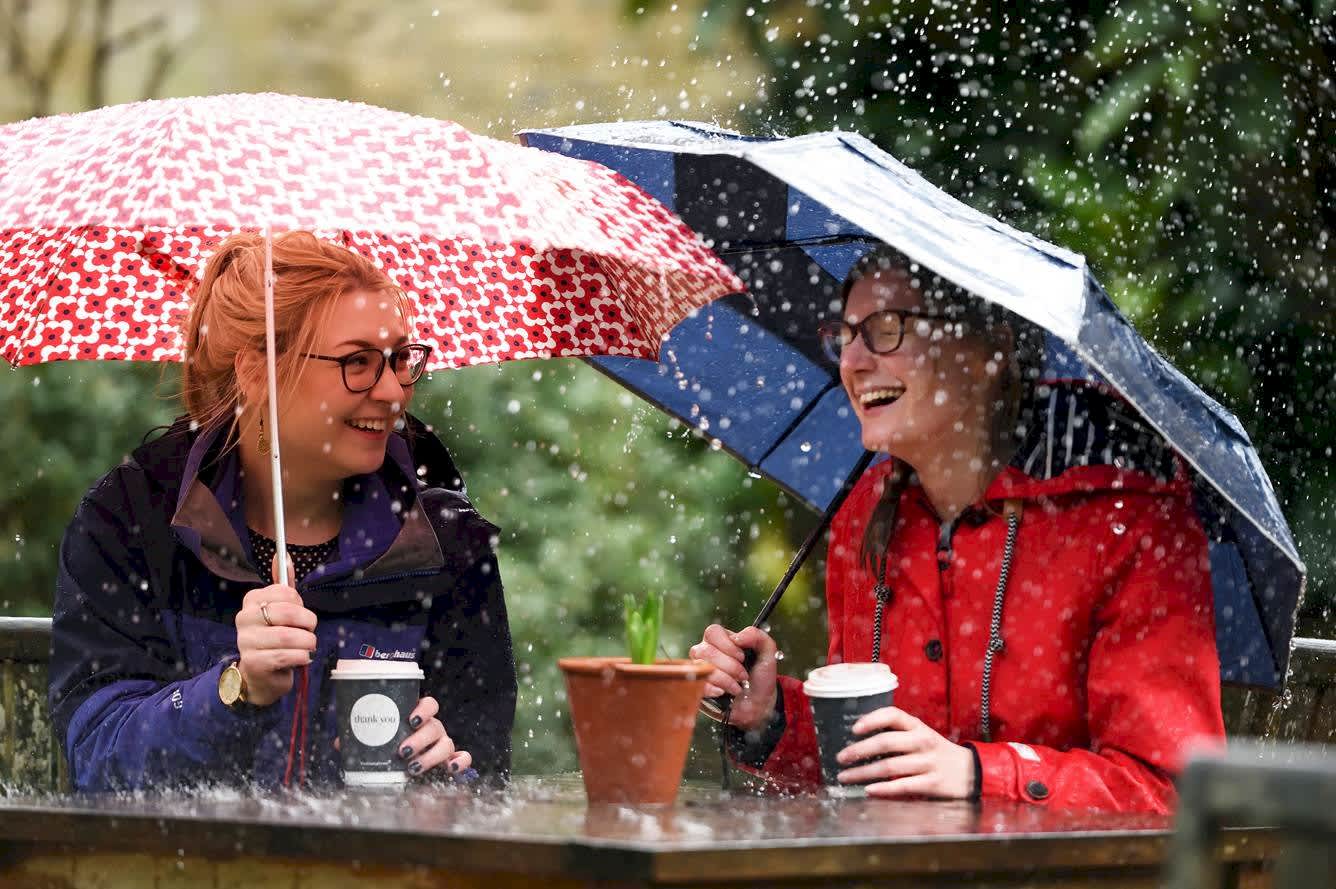 Autumn Adventures Whatever The Weather Umbrellas in the rain