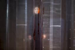 Review Tamburlaine actor obscured by door