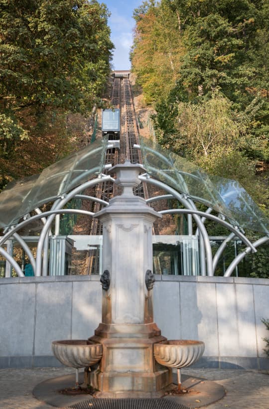 00005323 WBT   David Samyn Spa   Fountain Les armes d Autriche at the foot of the funicular rej51k