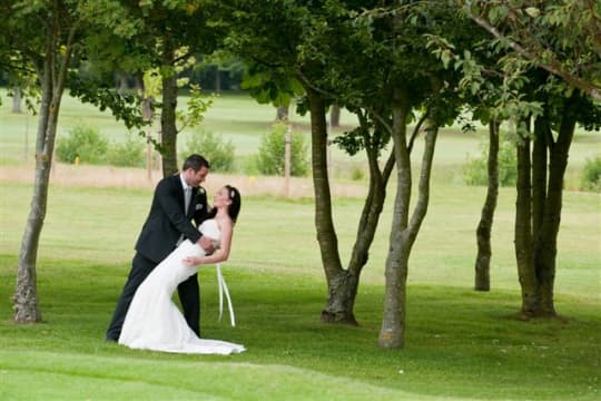 Bicester Hotel Wedding couple on golf course