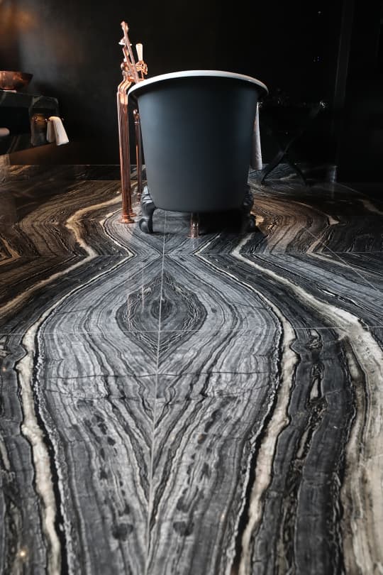 Black wave marble bathroom gaxyit