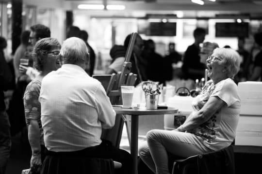 Cornerstone Arts Centre Didcot beer and music festival people around table