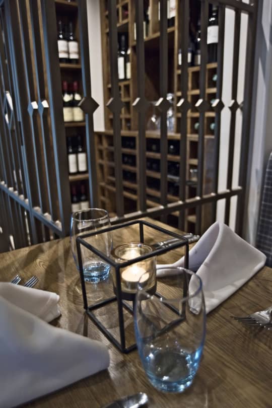 The George Hotel Wallingford table by wine cellar