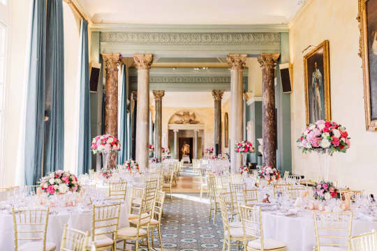 Woburn Abbey Weddings Mr and Mrs Loggia reception setting