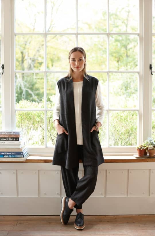 Sahara viscose twill swing gilet graphite