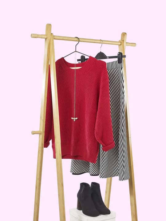 Clarendon Red Jumper Outfit