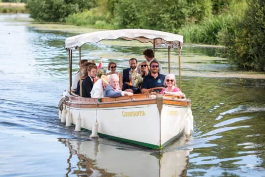 The Perch Free House Weddings Champage Boat Arrival