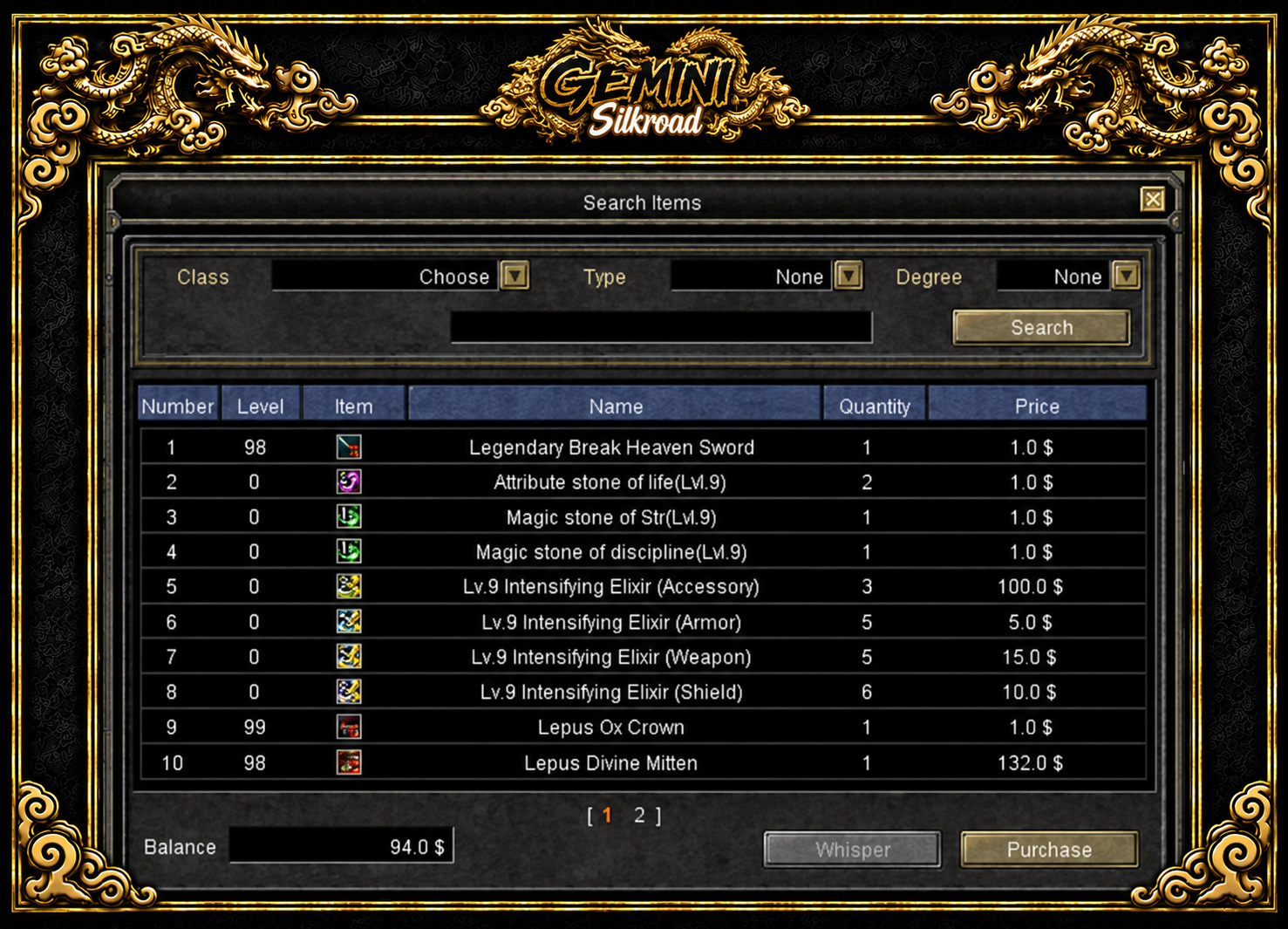 Gemini Black Market