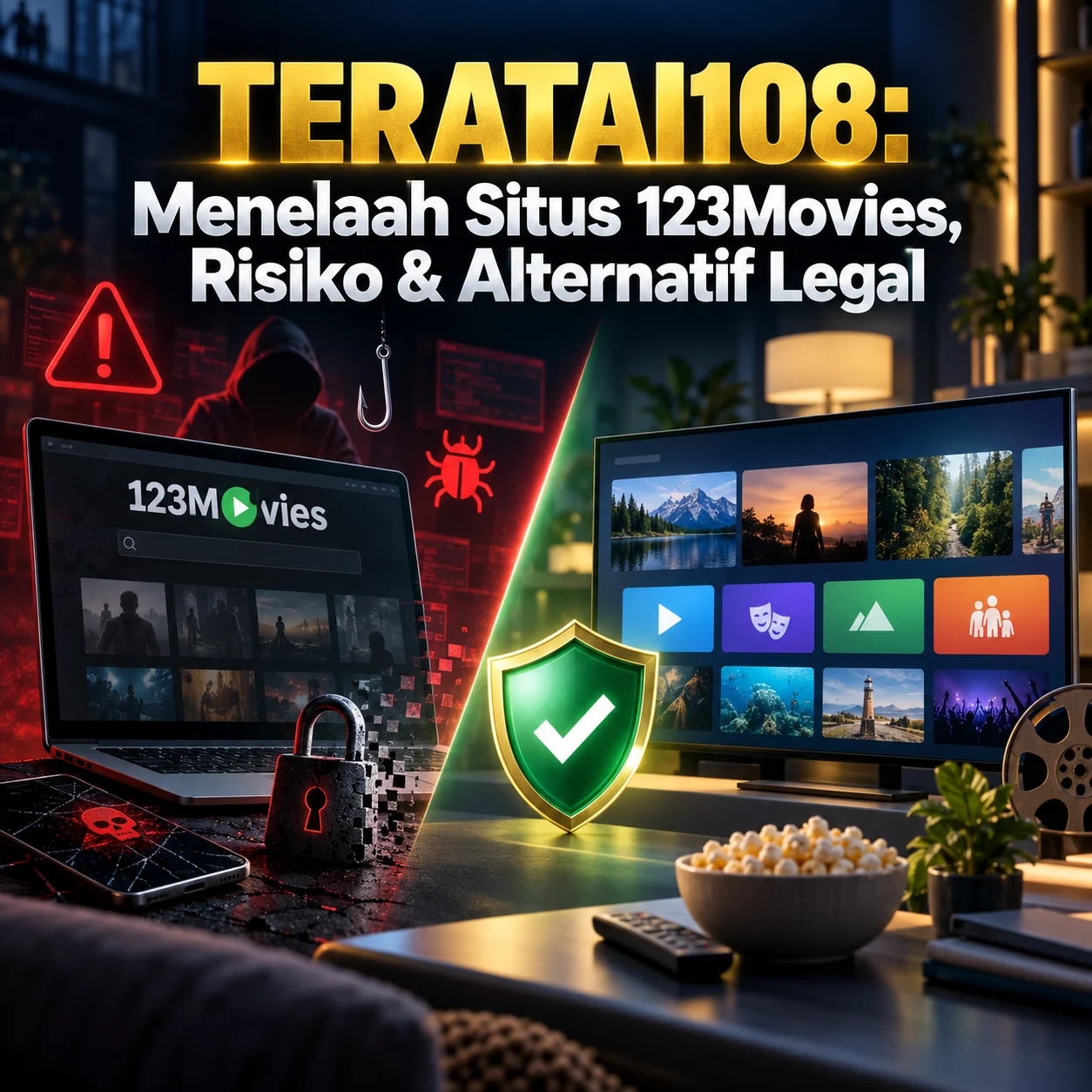 TERATAI108: Menelaah Situs 123Movies, Risiko & Alternatif Legal