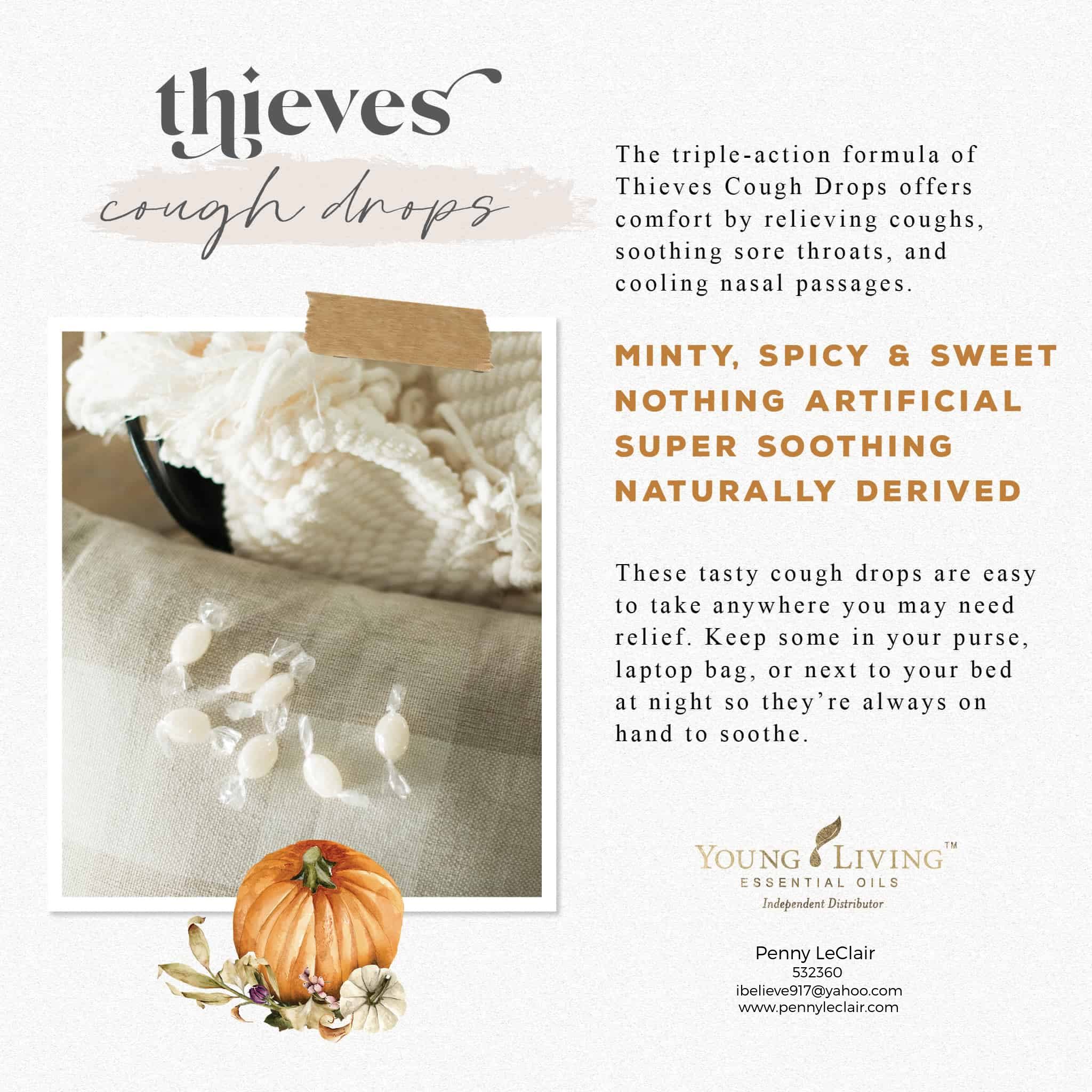  Thieves Essential Oil-Infused Cough Drops - Soothing