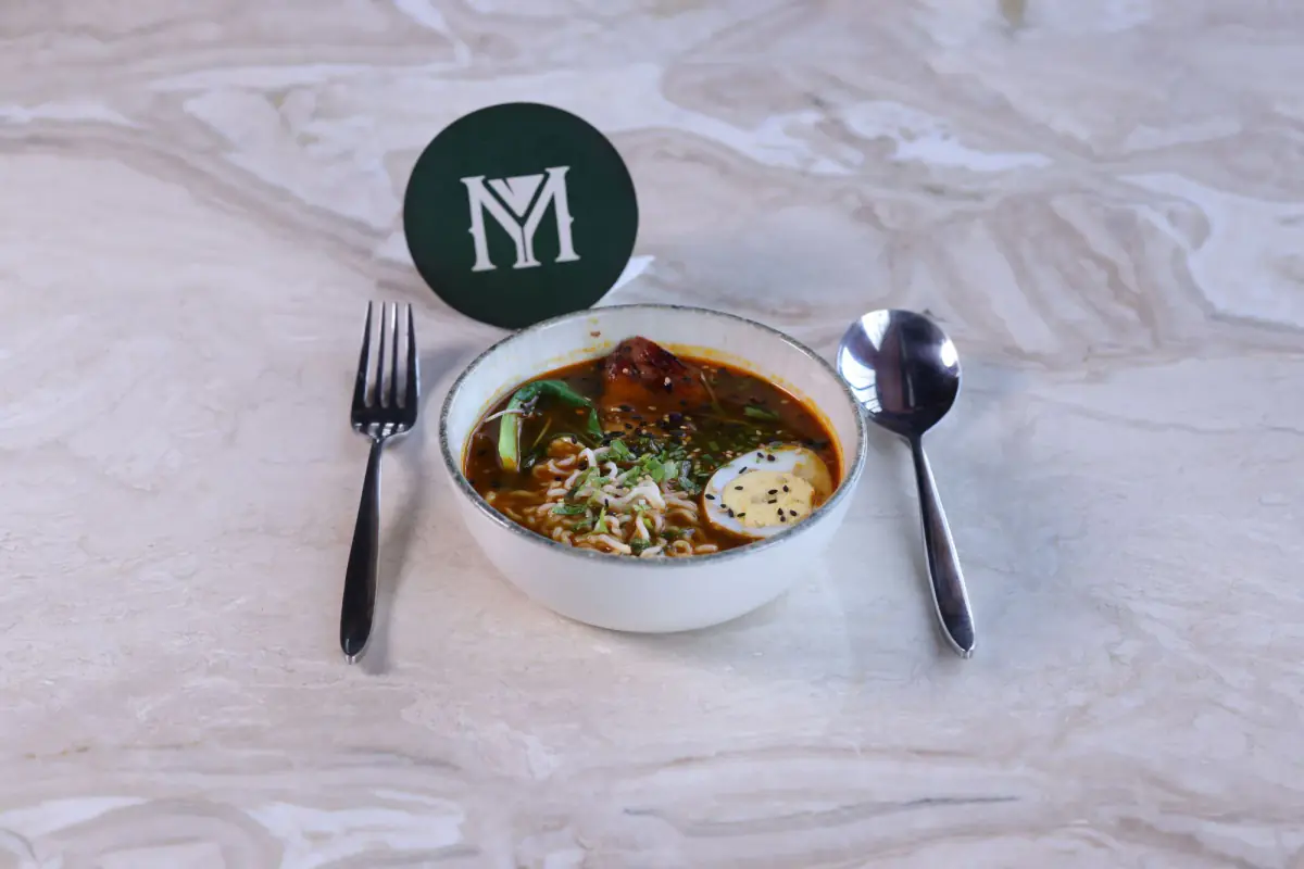 Spicy Korean Ramen at The Mill Rooftop Lounge, Davangere