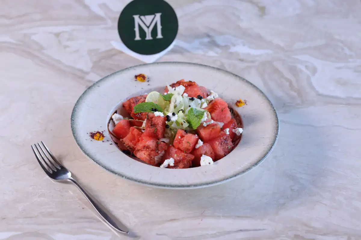 Melon & Greek Feta Salad at The Mill Rooftop Lounge, Davangere
