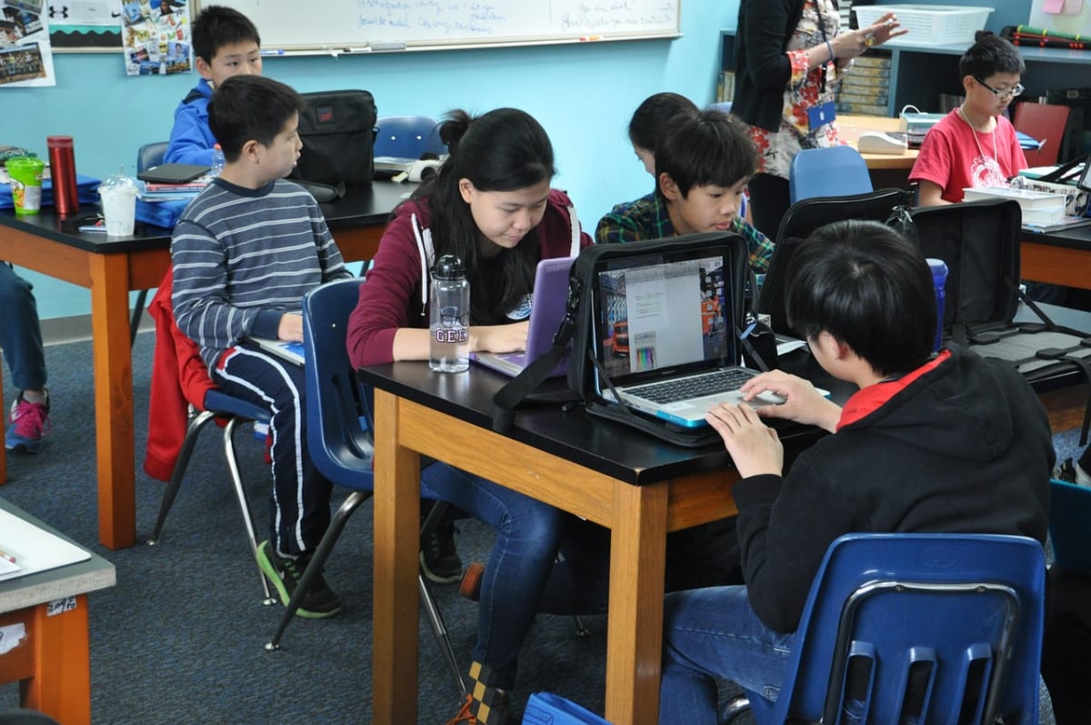 Student laptop code desk