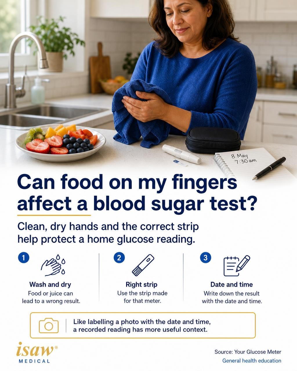 Health Made Simple: Can food on my fingers affect a blood sugar test?