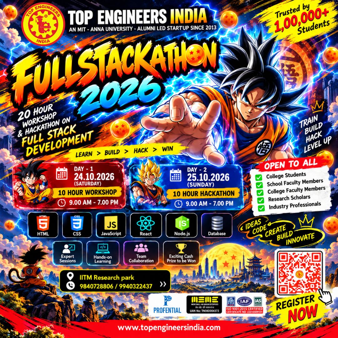 Fullstackathon 2026 - 20 Hour Workshop & Hackathon on Full Stack Development banner