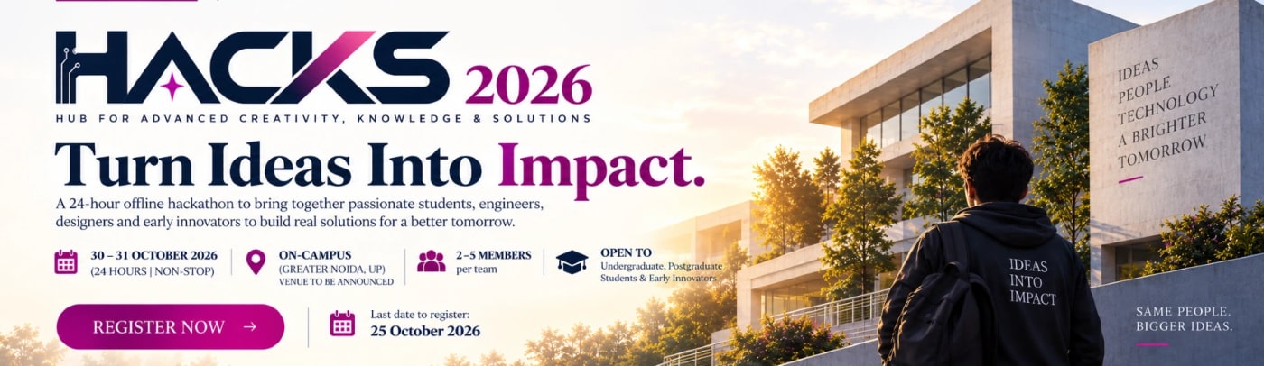 Hacks 2026 – Hub for Advanced Creativity, Knowledge & Solutions banner