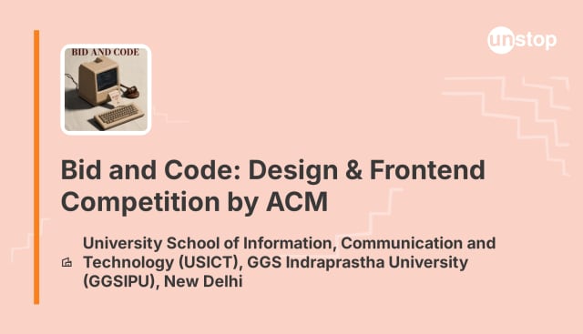 Bid and Code: Design & Frontend Competition by ACM banner