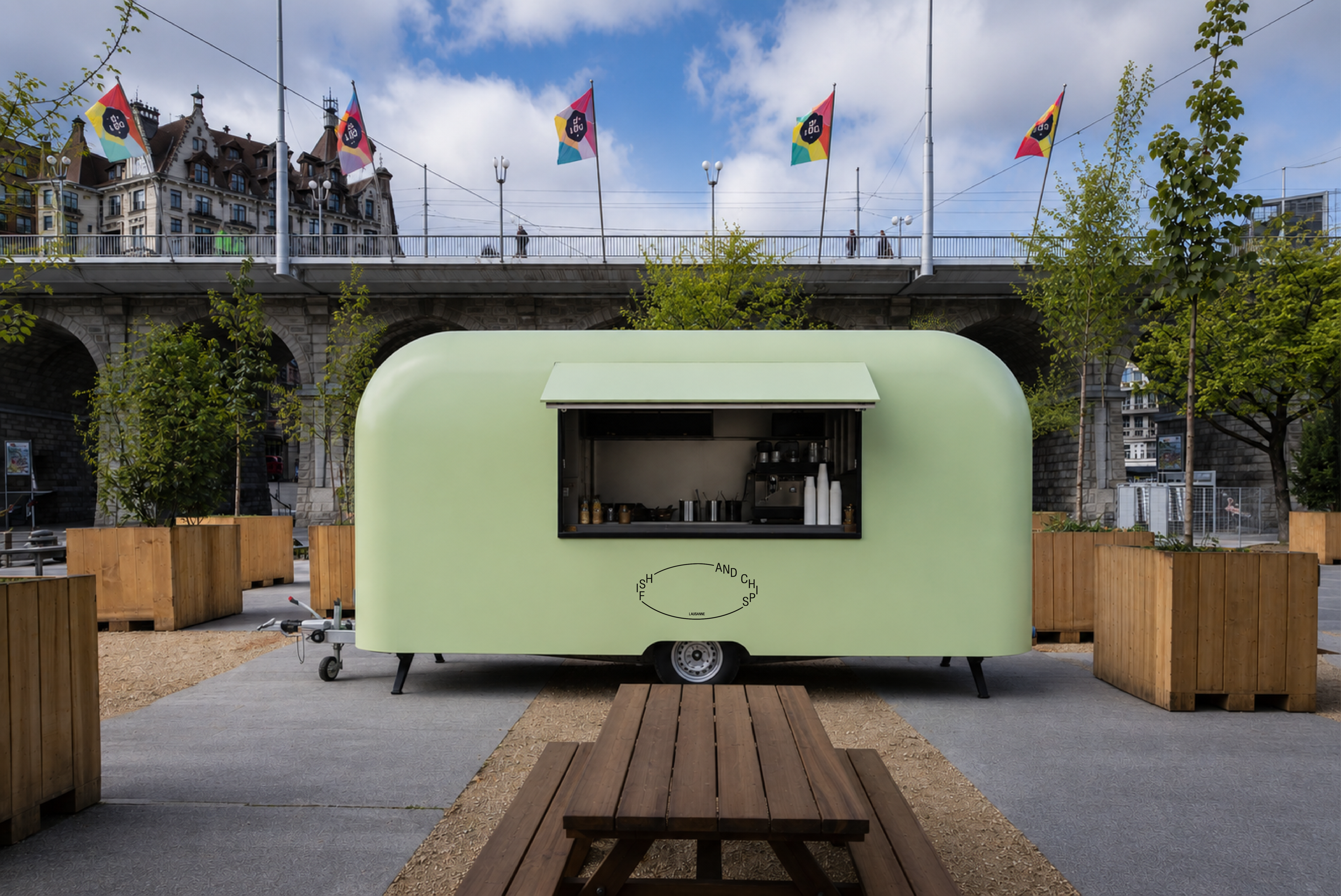 Fish & Chips Food Truck Mockup