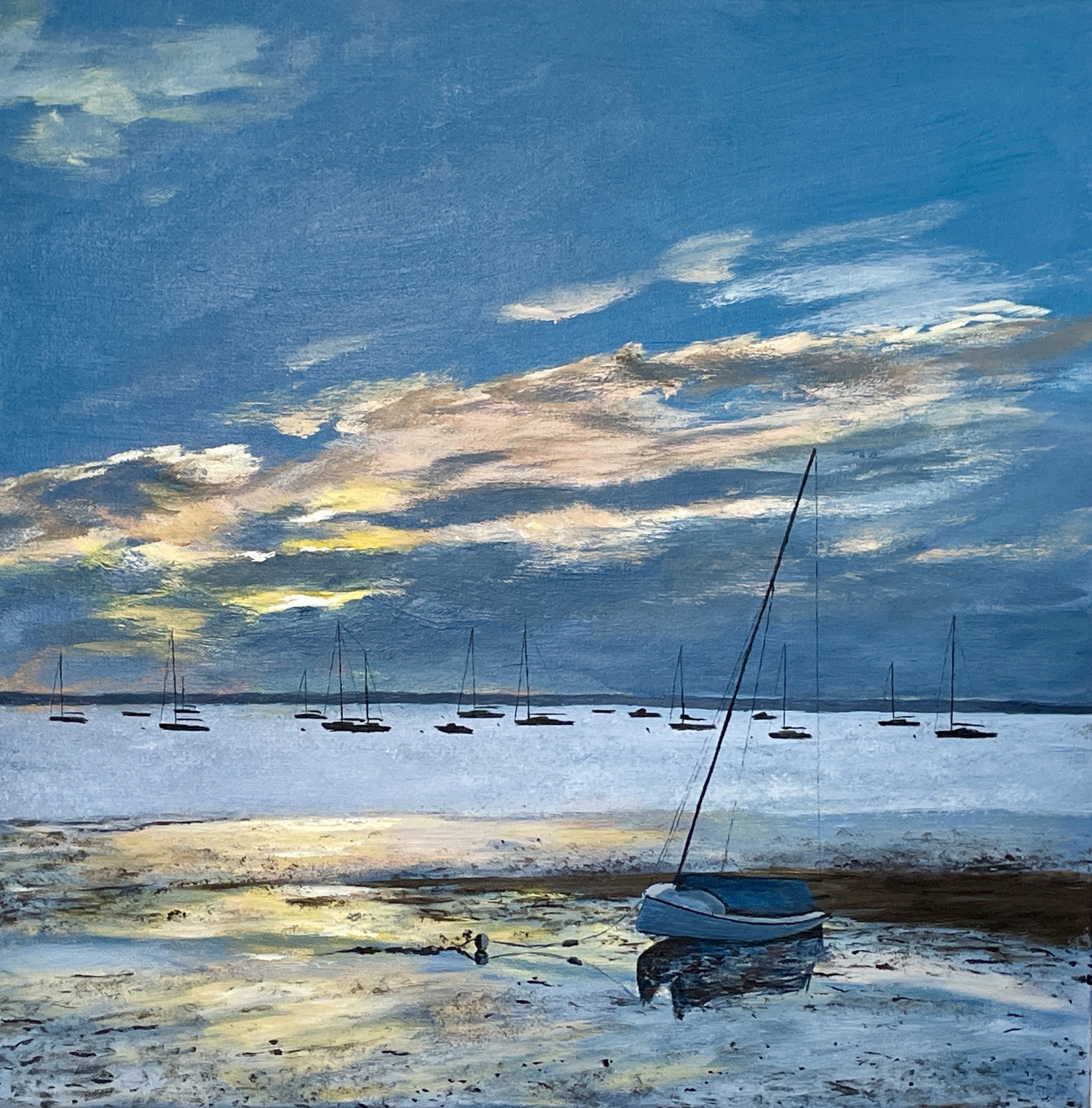 Anticipation: Waiting for the Tide, Acrylic, by Ed Walsh