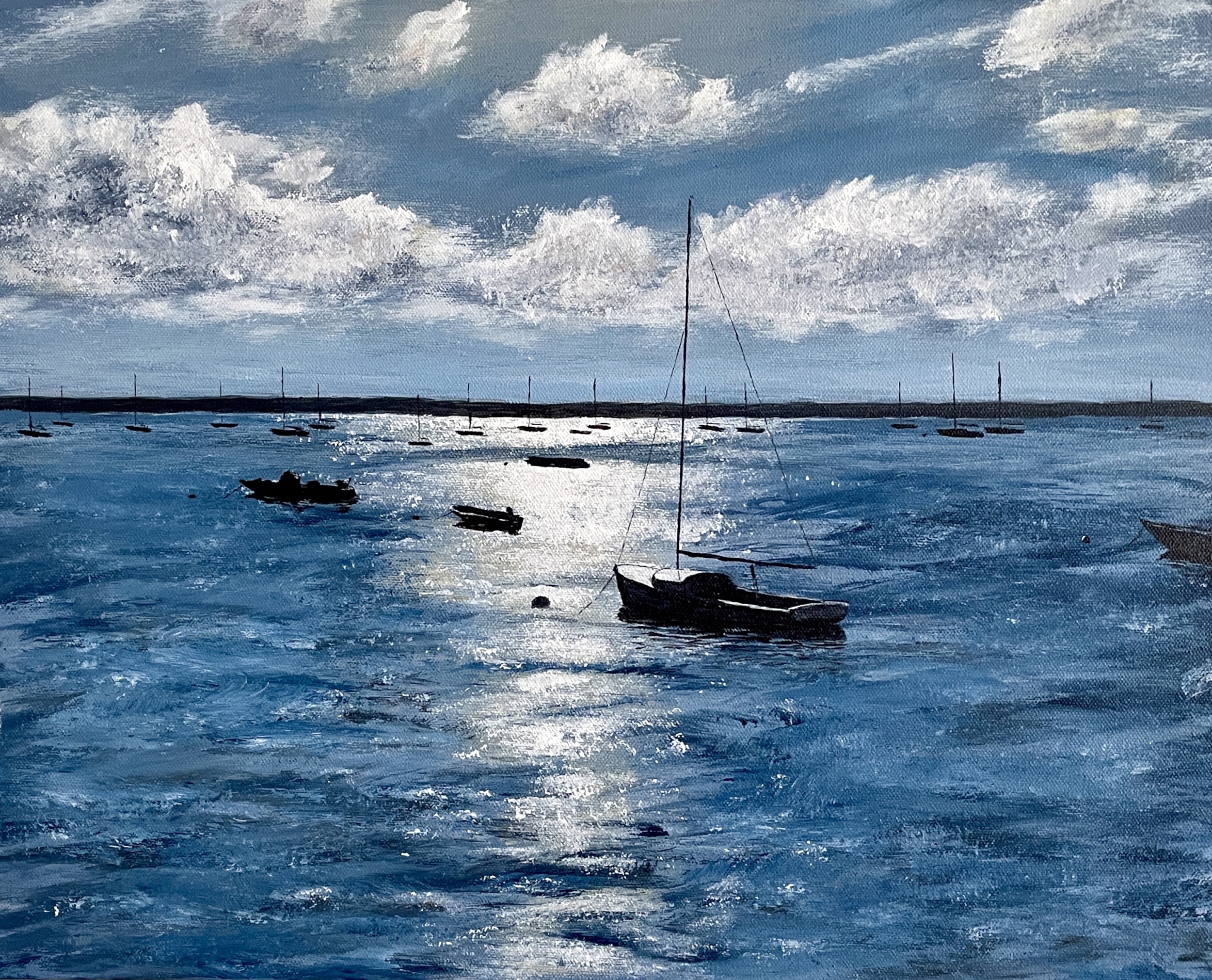 At The Mooring, Acrylic, by Ed Walsh