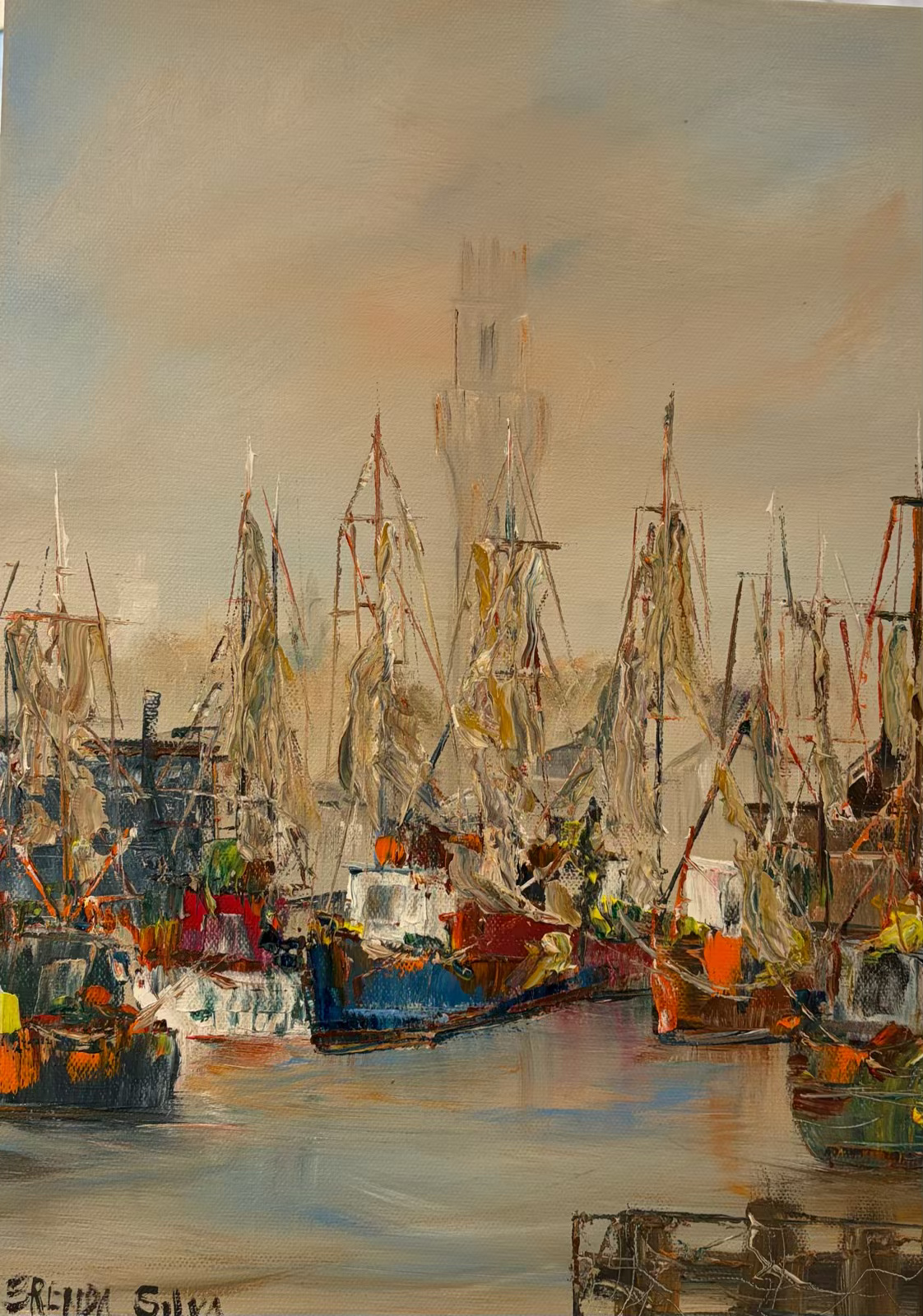 Home Port, Oil, by Brenda Silva