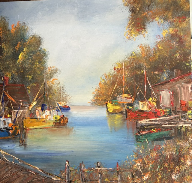 In the Cove, Oil, by Brenda Silva