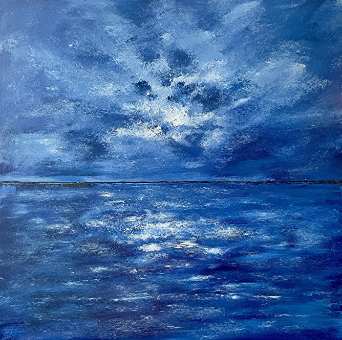 Cobalt Nocturne, Acrylic, by Ed Walsh