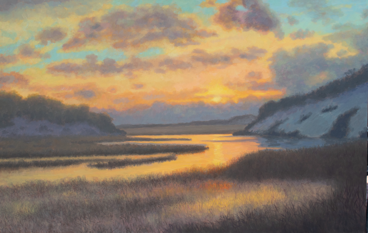 Sunset, the Moors, oil painting by Rob Longley