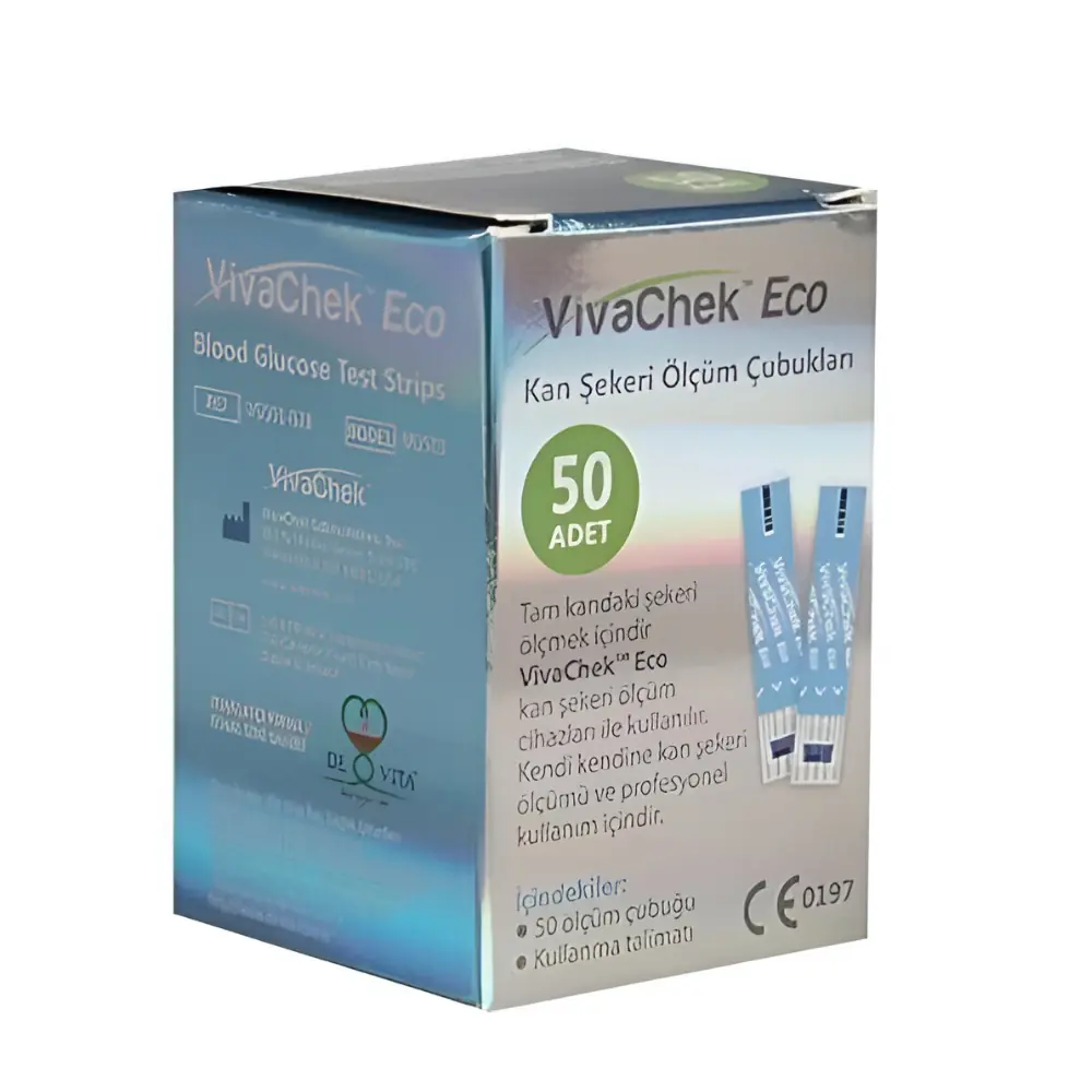 Vivachek Eco Strip Kan Şekeri Ölçüm Çubuğu 50'li