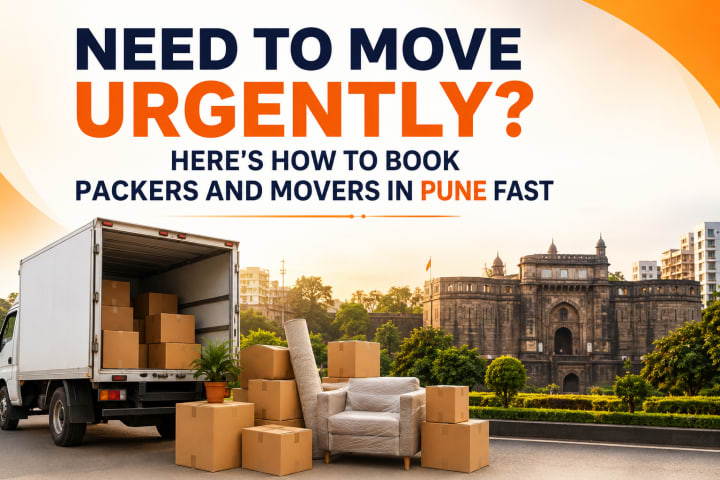 A packing crew working quickly to prepare a house for a last-minute move