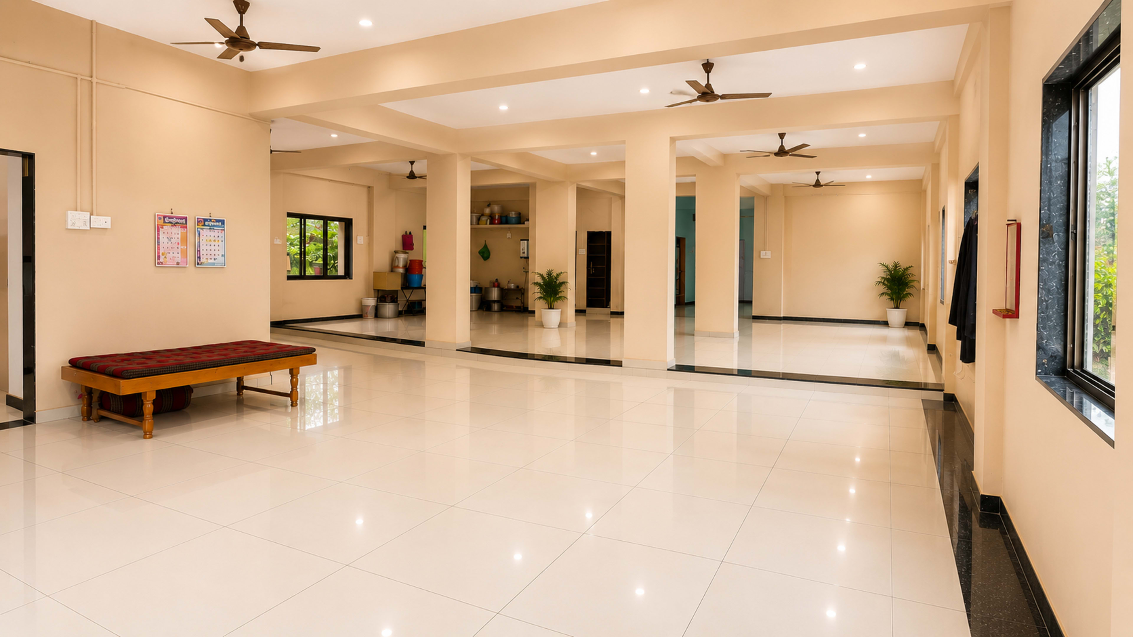 Group stay hall at Hotel KBP, Admapur, set up for a family function