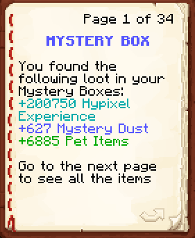 ミステリーボックスを一度に開けたときのスクリーンショット(1)