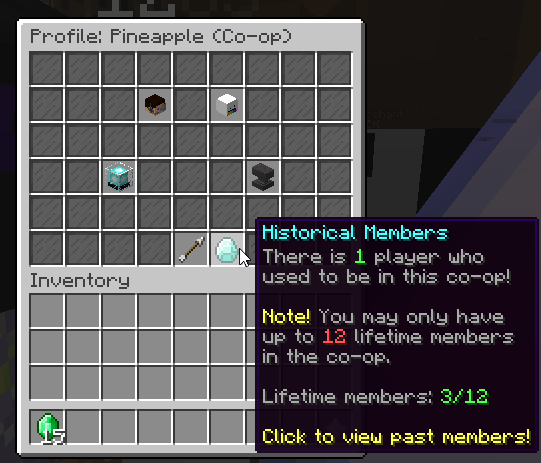 co-opメニューのHistorical Membersボタン