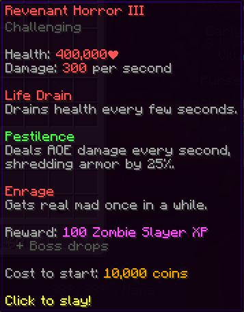 Slayer Questの一例 Revenant Horror III