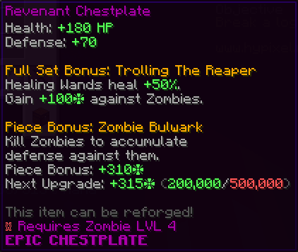 報酬の一例 Revenant Chestplate