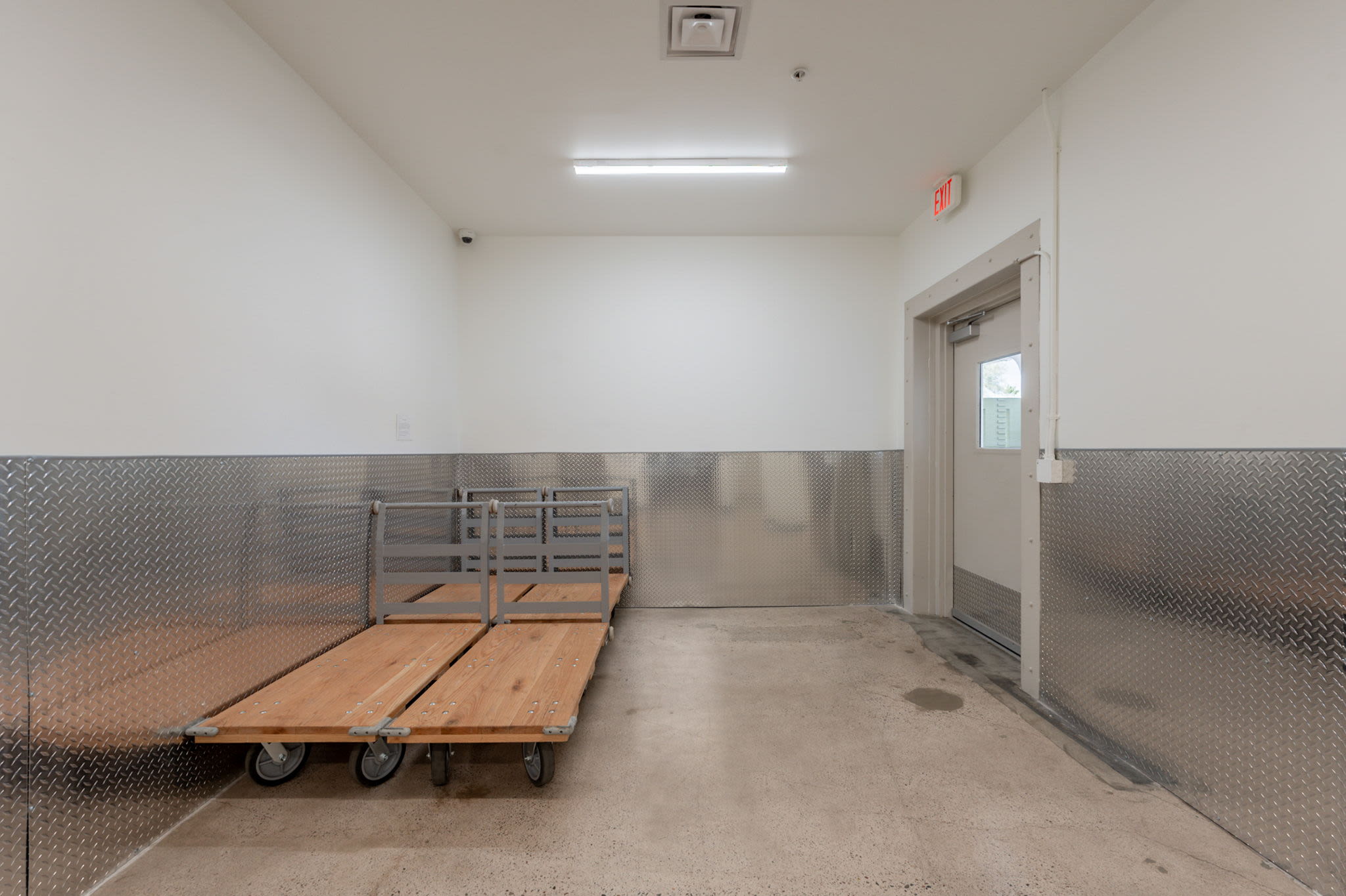 Room with carts near the exit at Park Central Self Storage in Phoenix, Arizona