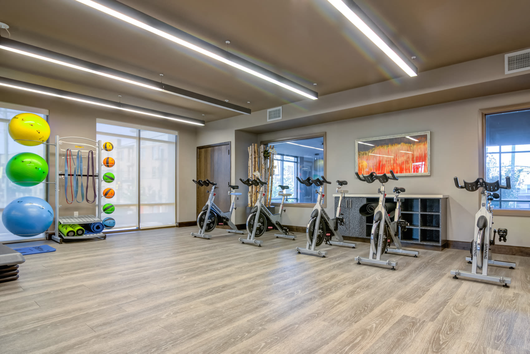 Community fitness center with cycles at The Carillon in Nashville,Tennessee
