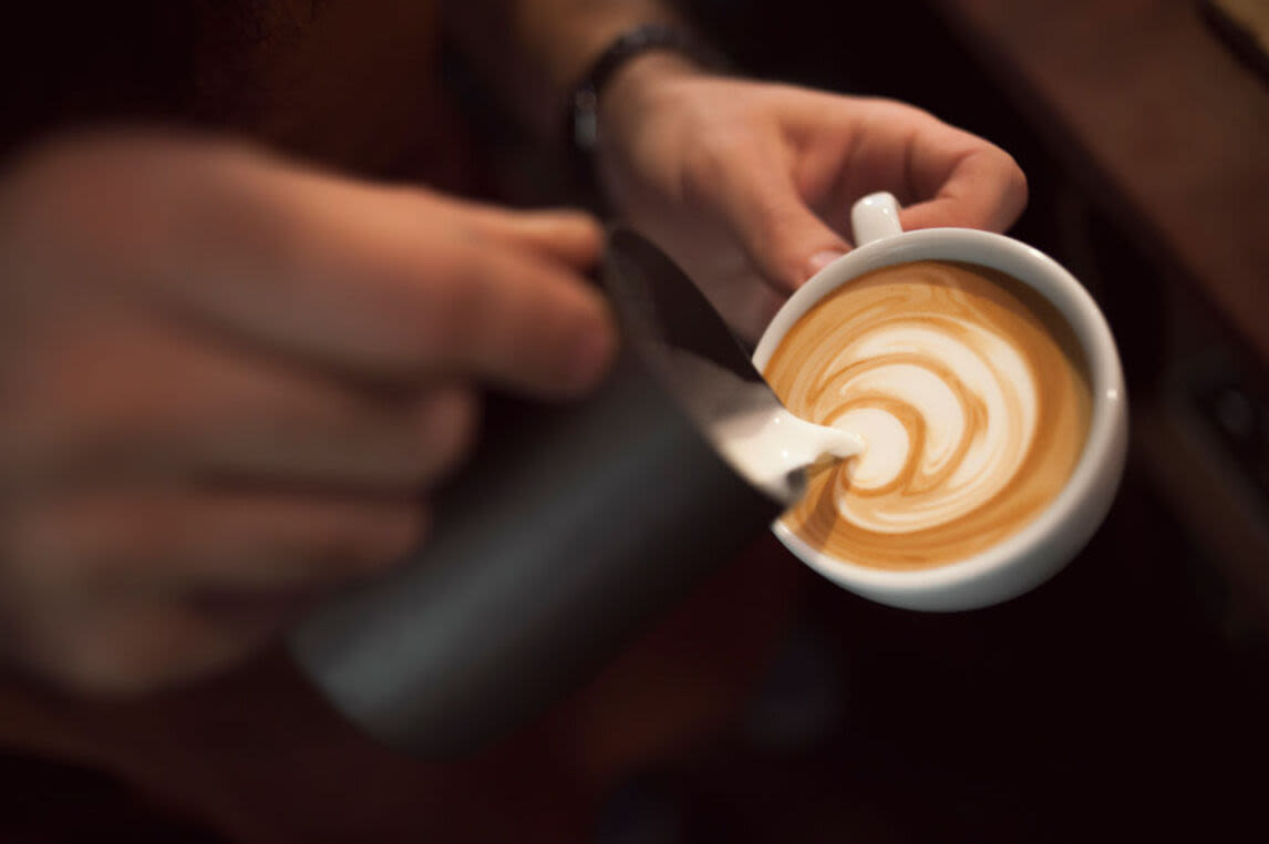 Resident drinking coffee at 270 Huntington in Boston Massachusetts