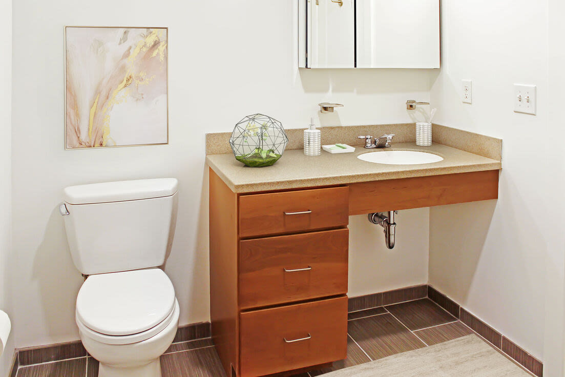 Bathroom with sink and commode at 75 Amory in Boston, Massachusetts