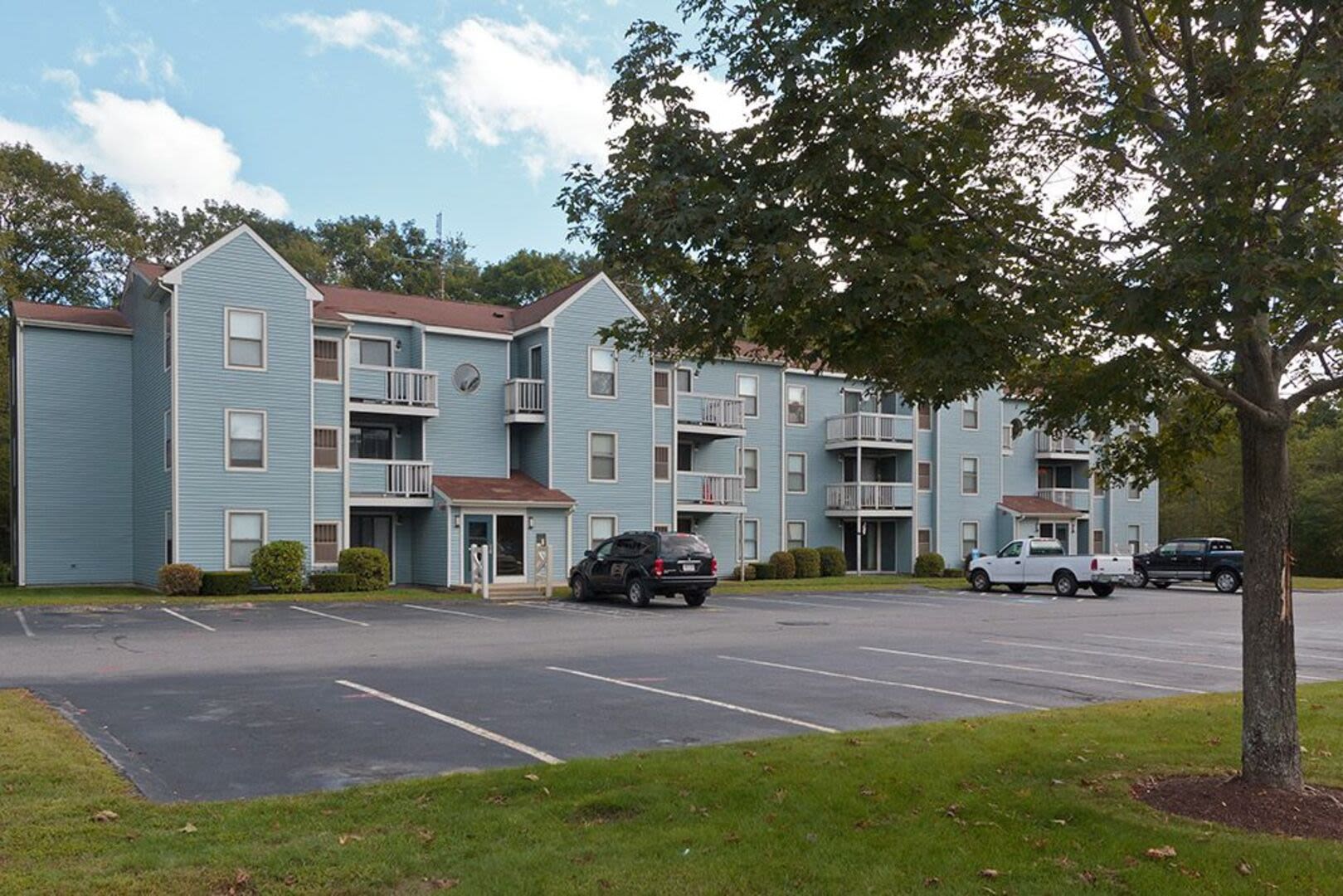 Exterior shot of the apartments at 840 County in Taunton, Massachusetts
