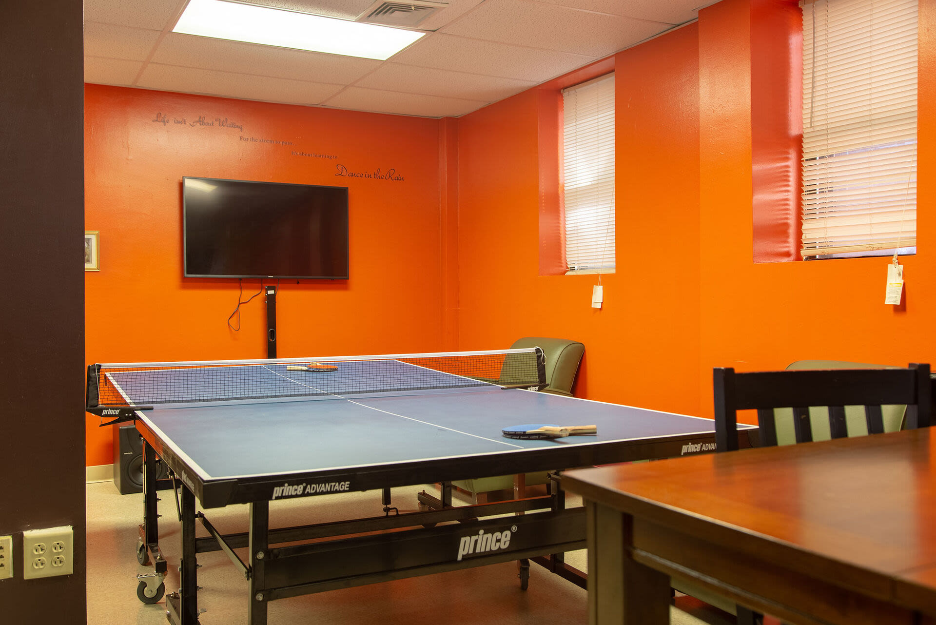Community indoor games at Blue Elm United Estates in Dorchester, Massachusetts