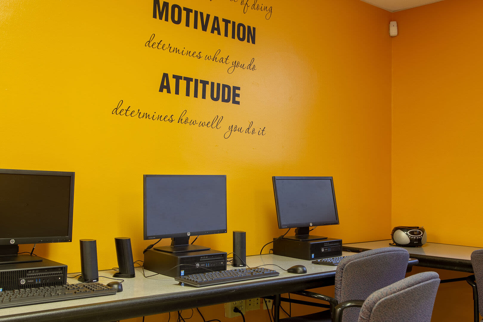 Working spaces at Blue Elm United Estates in Dorchester, Massachusetts