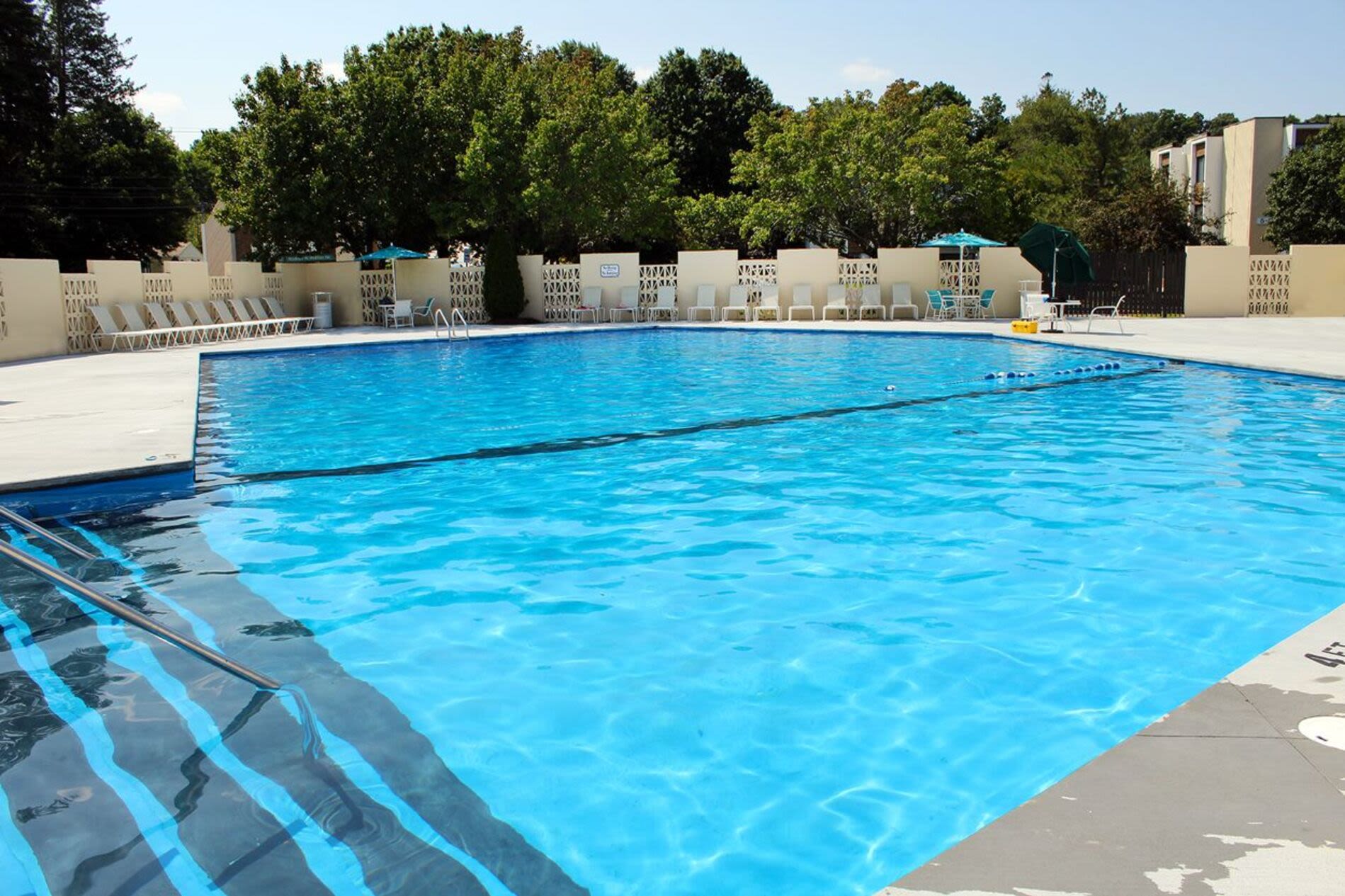 Resort-style large swimming at Braintree Village in Braintree, Massachusetts