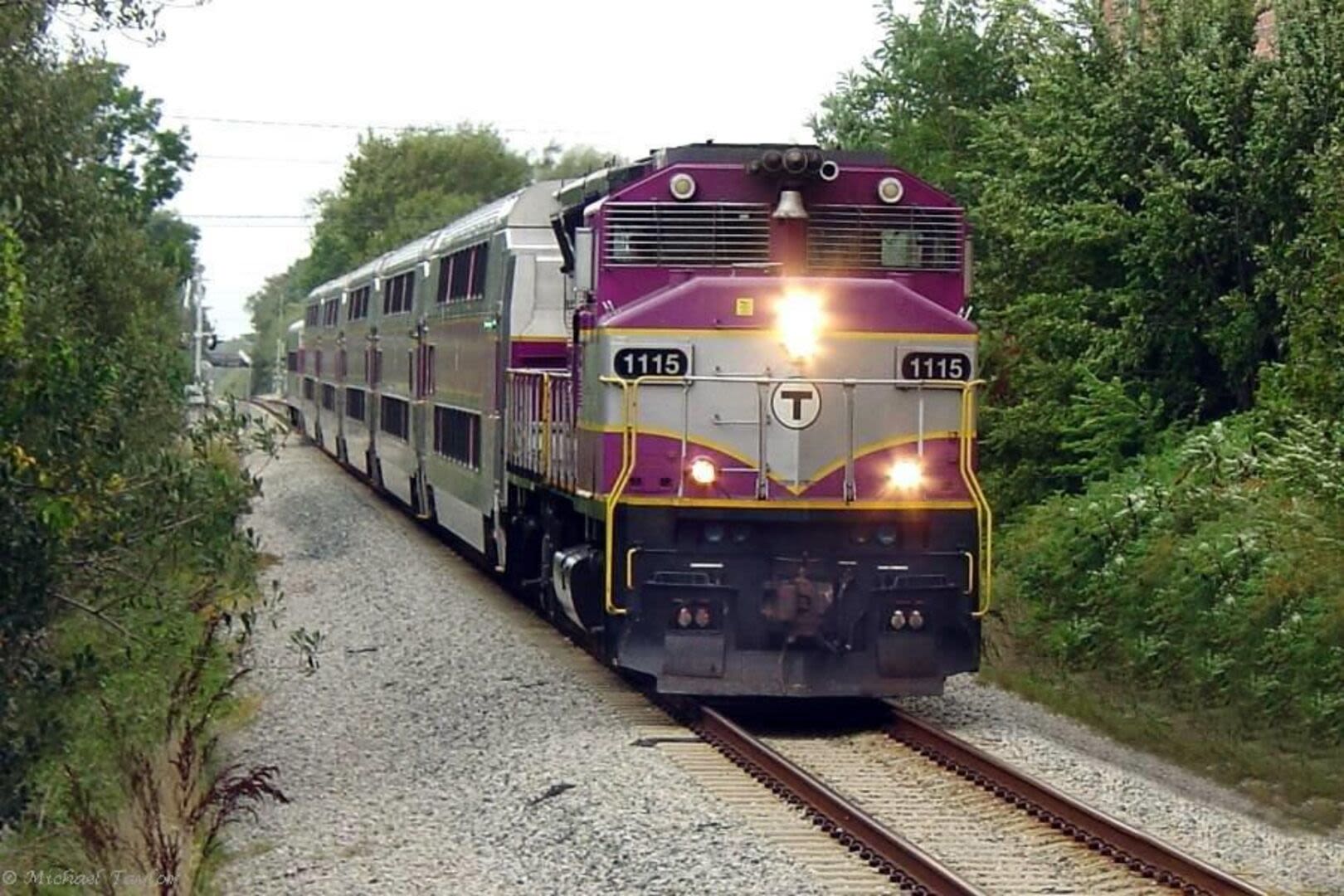 Train track near Braintree Village in Braintree, Massachusetts