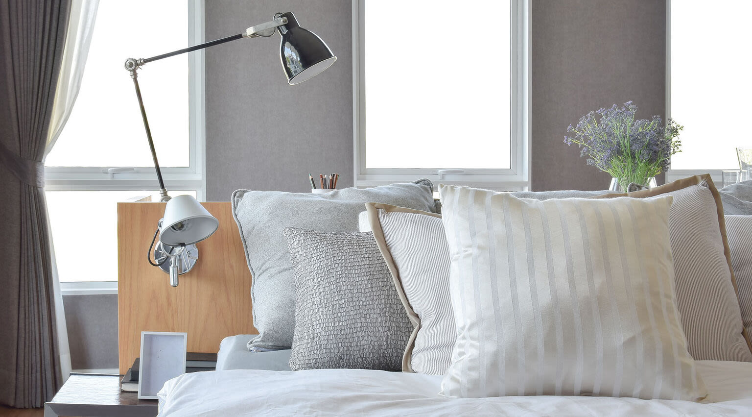 Modern bedroom with good light and windows at Catherine H. Gallagher Coop in Jamaica Plain, Massachusetts