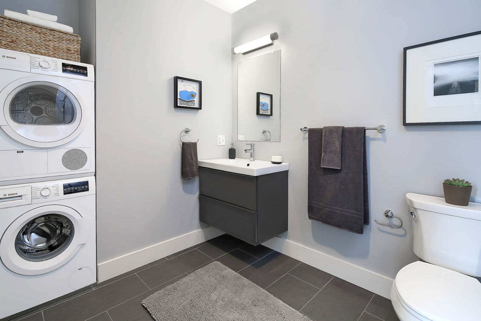 Bathroom at J.M. Lofts in Haverhill, Massachusetts