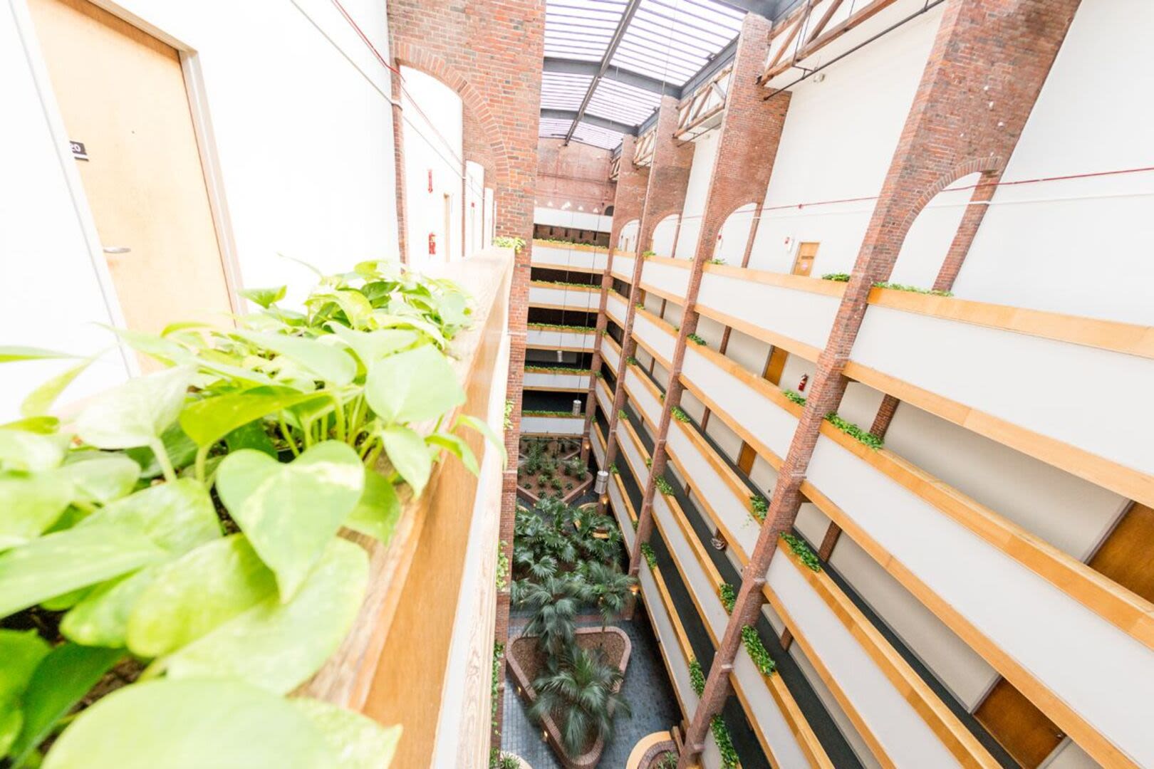 Top view of courtyard at Mercantile Wharf in Boston, Massachusetts